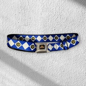 POWER RANGERS Belt  Blue Seatbelt Buckle Mighty Morphin Power Rangers